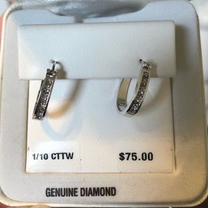 Sterling Silver 1/10 CCTW Earrings